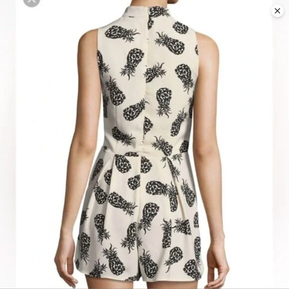 Design Lab Lord & Taylor Cream and Black Pineapple Romper - Picture 2 of 8
